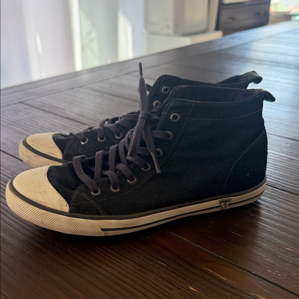 Guess Black Canvas High-Top Sneakers